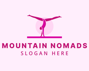 Pink Gymnast Balance logo design