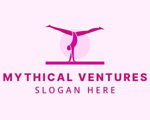 Pink Gymnast Balance logo design