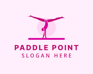 Pink Gymnast Balance logo design