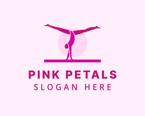 Pink Gymnast Balance logo design