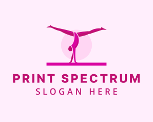 Pink Gymnast Balance logo design