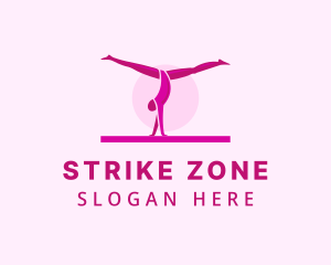 Pink Gymnast Balance logo design