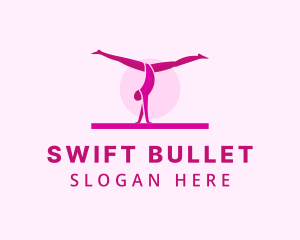 Pink Gymnast Balance logo design