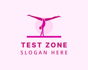 Pink Gymnast Balance logo design