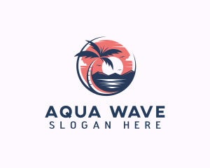 Tropical Beach Vacation logo design