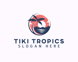 Tropical Beach Vacation logo design