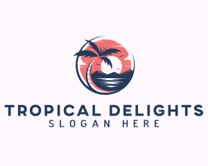 Tropical Beach Vacation logo design