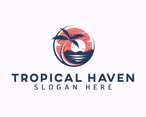 Tropical Beach Vacation logo design