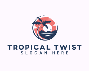 Tropical Beach Vacation logo design