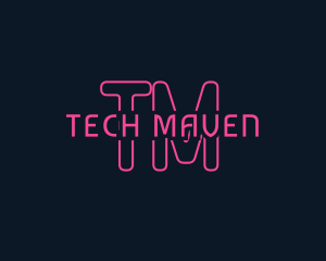 Cyber Tech Neon logo design