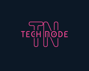 Cyber Tech Neon logo design