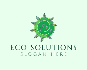 Green Eco Leaves logo design