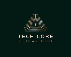 Tech Pyramid Triangle logo design