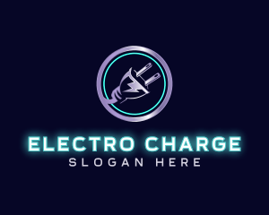 Power Electricity Plug logo design