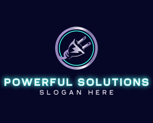 Power Electricity Plug logo design