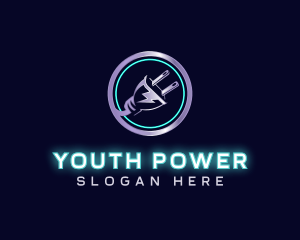 Power Electricity Plug logo design