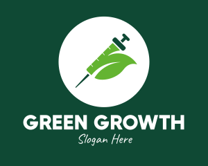 Green Natural Leaf Vaccine logo design