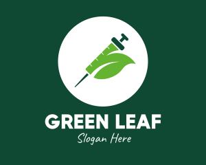 Green Natural Leaf Vaccine logo design