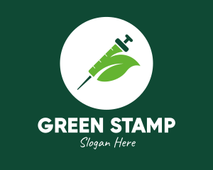 Green Natural Leaf Vaccine logo design