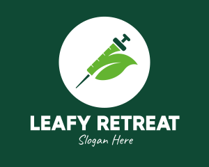 Green Natural Leaf Vaccine logo design