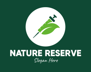 Green Natural Leaf Vaccine logo design