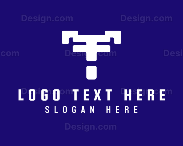 Geometric Business Letter T Logo