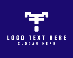 Geometric Business Letter T logo