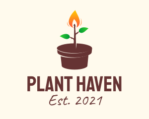 Candle Plant Pot logo design