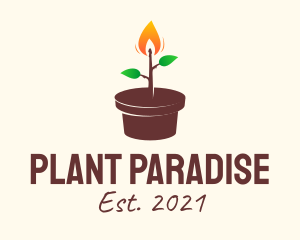 Candle Plant Pot logo design