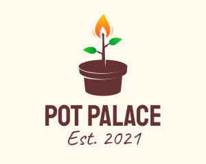 Candle Plant Pot logo design