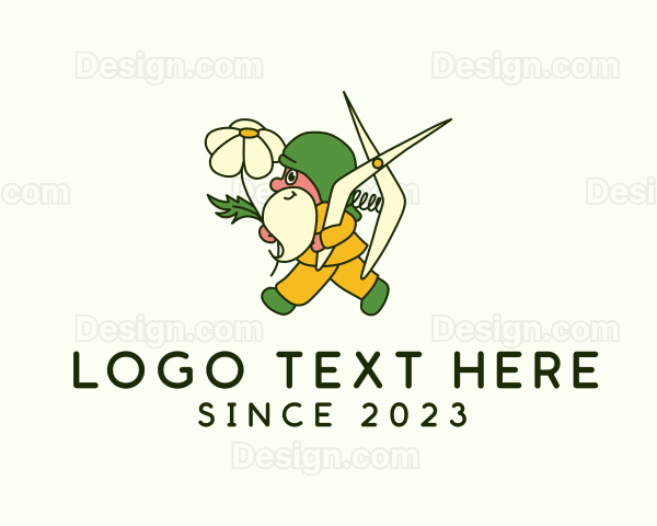 Gnome Flower Gardener Logo