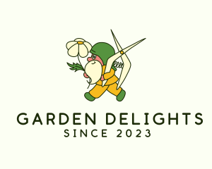 Gnome Flower Gardener logo design