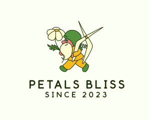 Gnome Flower Gardener logo design