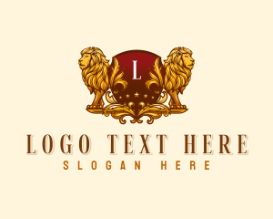 Elegant Lion Shield Logo