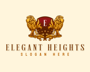 Elegant Lion Shield logo design