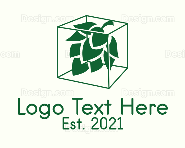 Green Cube Hop Plant Logo