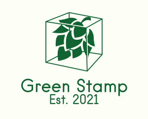 Green Cube Hop Plant  logo design