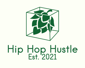 Green Cube Hop Plant  logo design