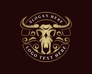 Bison Bull Skull logo