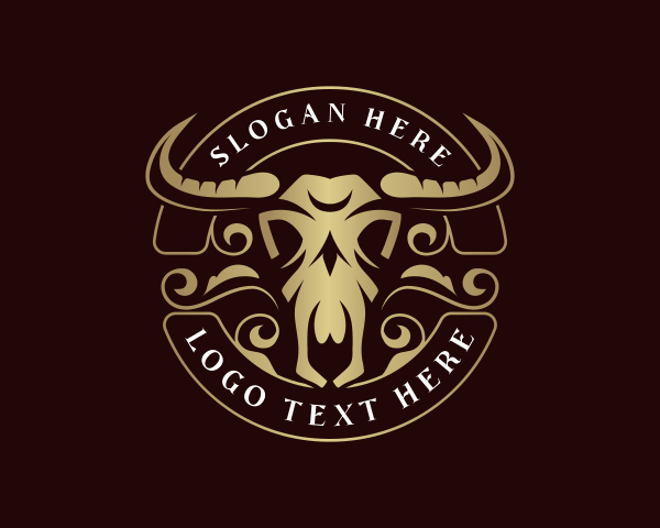 Bison Bull Skull logo