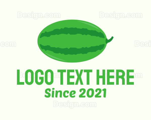 Green Watermelon Fruit Logo