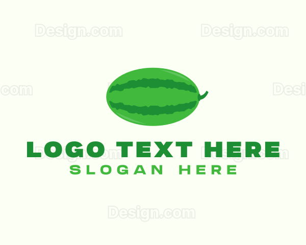 Green Watermelon Fruit Logo