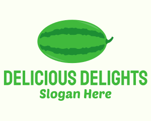 Green Watermelon Fruit Logo