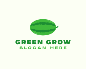 Green Watermelon Fruit logo design