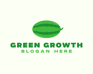 Green Watermelon Fruit logo design