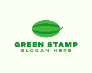 Green Watermelon Fruit logo design