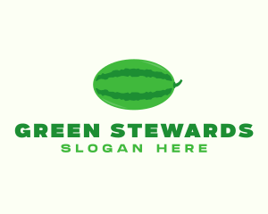 Green Watermelon Fruit logo design