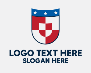 Institution - Checkered Star Shield logo design