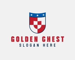 Checkered Star Shield logo design