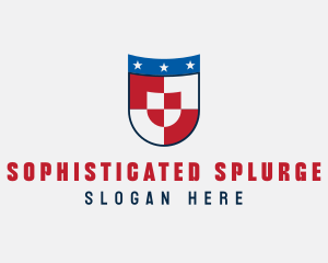 Checkered Star Shield logo design